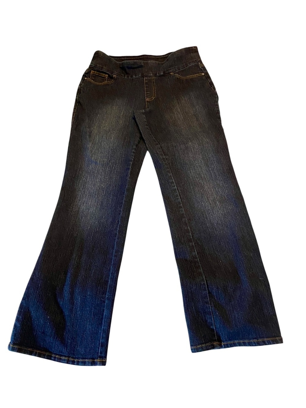 Women’s Dark Blue Denim Stretchy Pull on Jeans D & Co size 14